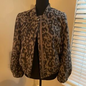 Banana Republic Leopard Print Bomber Jacket